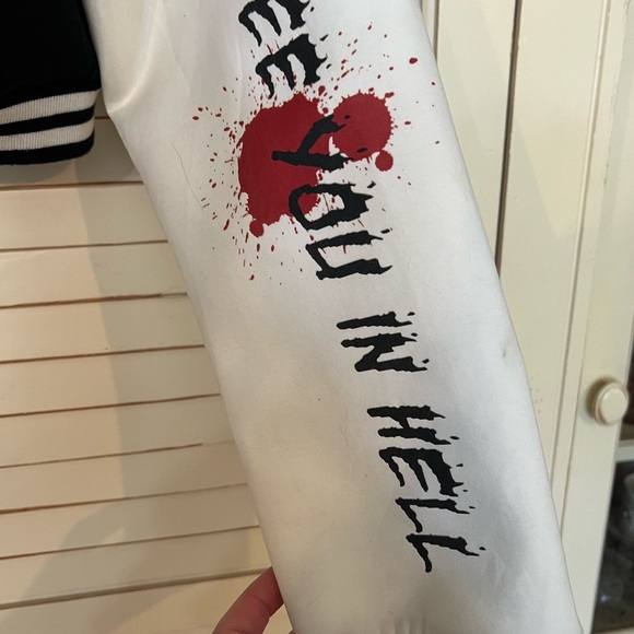 Stay Creepy, Worship me, Varsity Letterman’s Jacket Women’s Sz M - Picture 8 of 16